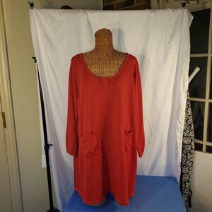 Jessica London Women's Red Long Sleeve Tunic Dress 2X